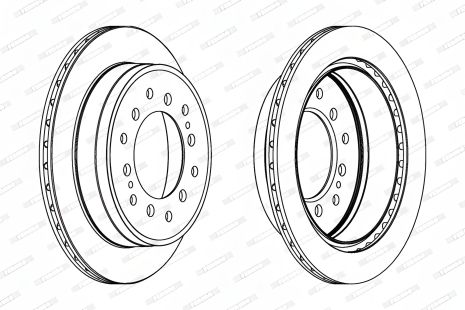 Гальмівний диск LEXUS GX, TOYOTA FJ, TOYOTA 4, FERODO (DDF1743C)