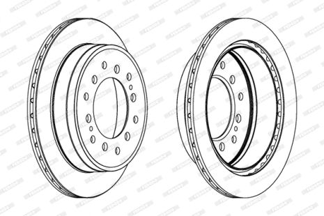 Диск гальмівний LEXUS GX, TOYOTA FJ, TOYOTA 4, FERODO (DDF1743C)