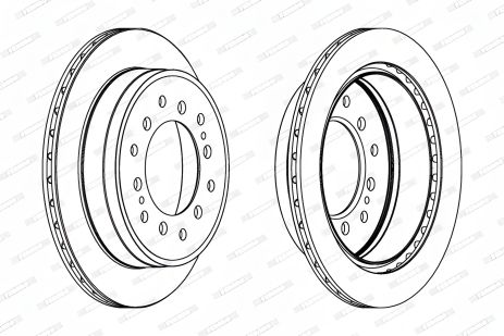 Гальмівний диск LEXUS GX, TOYOTA FJ, TOYOTA 4, FERODO (DDF1743C) Гальмівний диск LEXUS GX, TOYOTA FJ, TOYOTA 4, FERODO (DDF1743C)