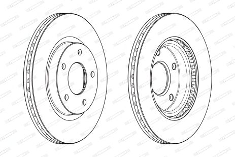 Диск гальмівний NISSAN PULSAR, NISSAN JUKE, NISSAN BLUEBIRD, FERODO (DDF2100C) - Комплектуючі гальм