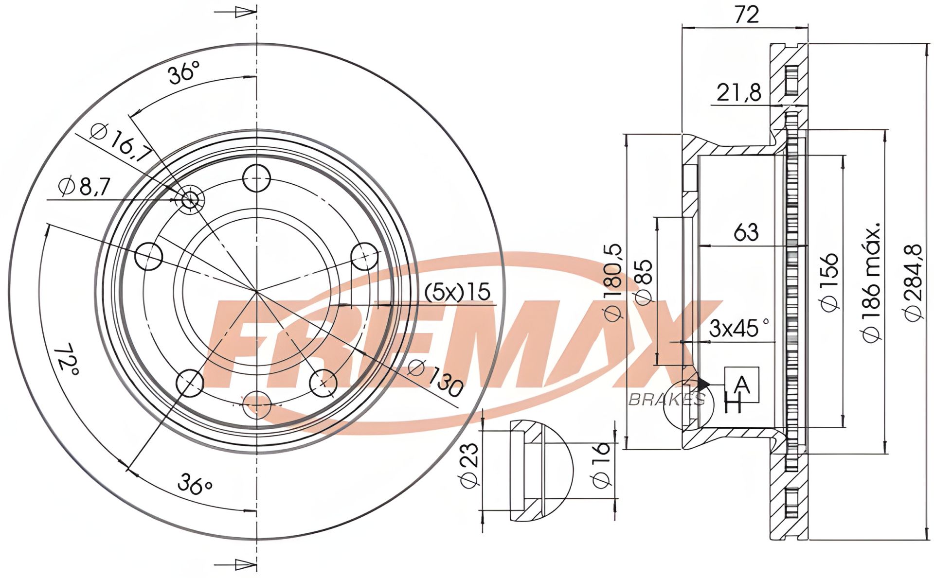 Гальмівний диск MERCEDES-BENZ SPRINTER, FREMAX (BD0187) Гальмівний диск MERCEDES-BENZ SPRINTER, FREMAX (BD0187)