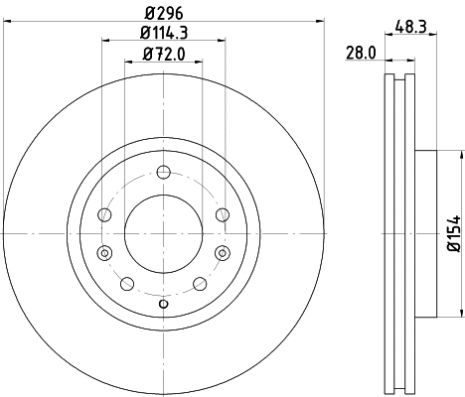 Диск тормозной MAZDA (FAW), MAZDA CX-7, HELLA PAGID (8DD355115781)