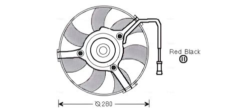 Двигунний вентилятор охолодження для VW PASSAT, AUDI A4, AVA COOLING (AI7504)