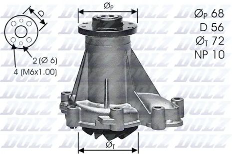 Водяной насос, помпа MERCEDES-BENZ G-CLASS, MERCEDES-BENZ E-CLASS, MERCEDES-BENZ C-CLASS, DOLZ (M276)