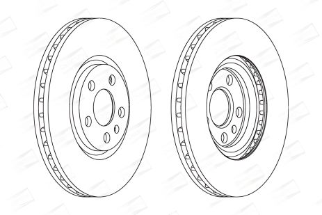 Передній гальмівний диск для LANCIA PHEDRA, PEUGEOT 807, FIAT ULYSSE, CHAMPION (562224CH)