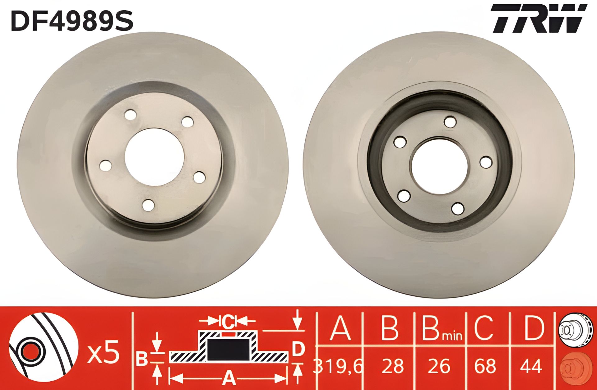 Гальмівний диск RENAULT KOLEOS, NISSAN JUKE, TRW (DF4989S) Гальмівний диск RENAULT KOLEOS, NISSAN JUKE, TRW (DF4989S)