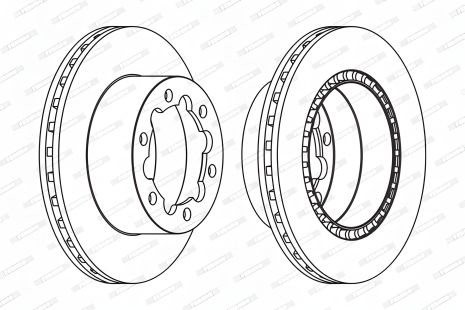 Тормозной диск MERCEDES-BENZ SPRINTER, VW CRAFTER, FERODO (FCR312A)