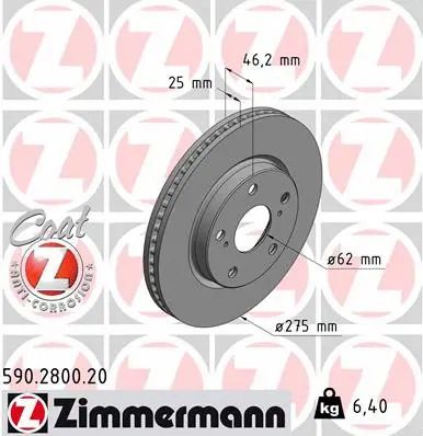 Диск гальмівний TOYOTA RAV, ZIMMERMANN (590280020)