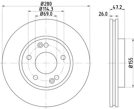 Диск гальмівний NAZA FORTE, KIA (DYK), HYUNDAI (BEIJING), HELLA PAGID (8DD355118151) Диск гальмівний NAZA FORTE, KIA (DYK), HYUNDAI (BEIJING), HELLA PAGID (8DD355118151)