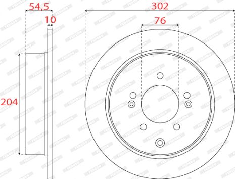 Диск гальмівний KIA SPORTAGE, HYUNDAI TUCSON, HYUNDAI ix35, FERODO (DDF2772C)