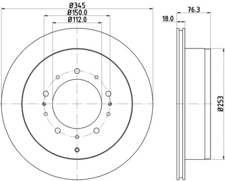 Диск гальмівний TOYOTA LAND CRUISER, HYUNDAI XG, LEXUS LX, HELLA PAGID (8DD355116331)