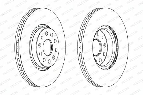Диск тормозной Skoda/VW передний, FERODO (DDF 1305) 2 шт. в упак. (1K0615301AA) (DDF1305)