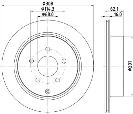 Диск гальмівний NISSAN (DFAC), INFINITI (DFAC), NISSAN MURANO, HELLA PAGID (8DD355118811)