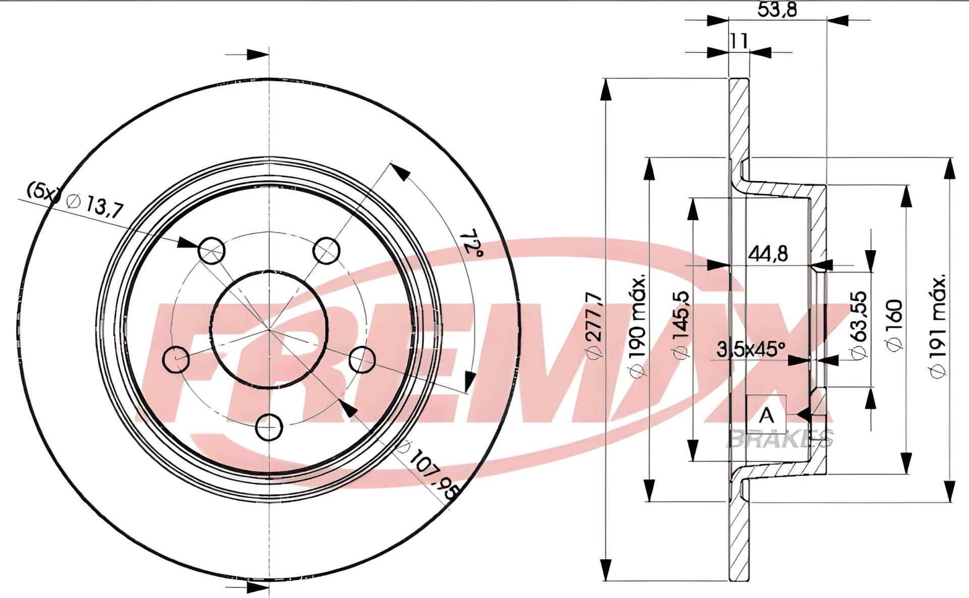 Гальмівний диск FORD TOURNEO, FORD TRANSIT, FREMAX (BD7989) Гальмівний диск FORD TOURNEO, FORD TRANSIT, FREMAX (BD7989)