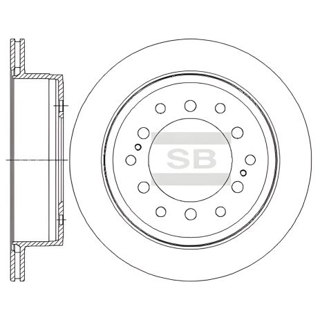 Гальмівний диск TOYOTA FORTUNER/LEXUS GX, SANGSIN (SD4027)