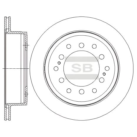 Гальмівний диск TOYOTA FORTUNER/LEXUS GX, SANGSIN (SD4027)