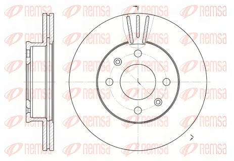 Тормозной диск KIA CARENS, HYUNDAI SONATA, HYUNDAI TUCSON, REMSA (695810)