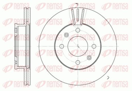 Диск тормозной KIA CARENS, HYUNDAI SONATA, HYUNDAI TUCSON, REMSA (695810)