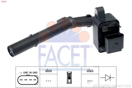 Катушка зажигания MERCEDES-BENZ GLC, MERCEDES-BENZ C-CLASS, MERCEDES-BENZ E-CLASS, FACET (96552)