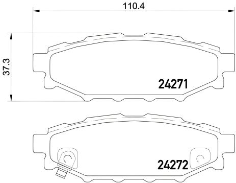 Комплект дисковых тормозных колодок для TOYOTA GT, SUBARU WRX, BREMBO (P78020)