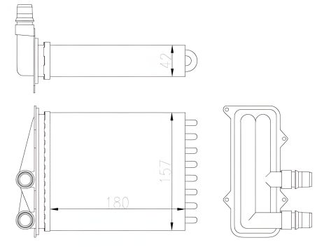 Радиатор отопителя для RENAULT Trafic 1.6D 15- (NRF) 54412 Радиатор отопителя для RENAULT Trafic 1.6D 15- (NRF) 54412