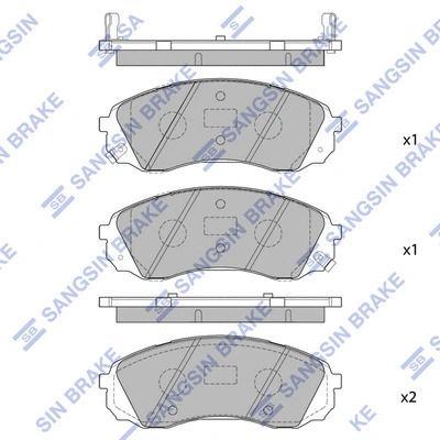 Комплект гальмівних колодок, дискове гальмо KIA CARNIVAL, HYUNDAI H-1, HI-Q (SP1238)