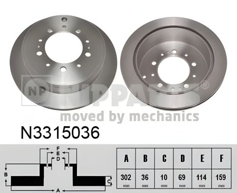 Диск гальмівний PEUGEOT 4008, MITSUBISHI (GAC), CITROËN C4, NIPPARTS (N3315036) Диск гальмівний PEUGEOT 4008, MITSUBISHI (GAC), CITROËN C4, NIPPARTS (N3315036)
