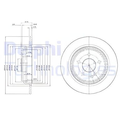 DELPHI гальмівний диск MERCEDES-BENZ VITO, MERCEDES-BENZ VIANO (BG3969)