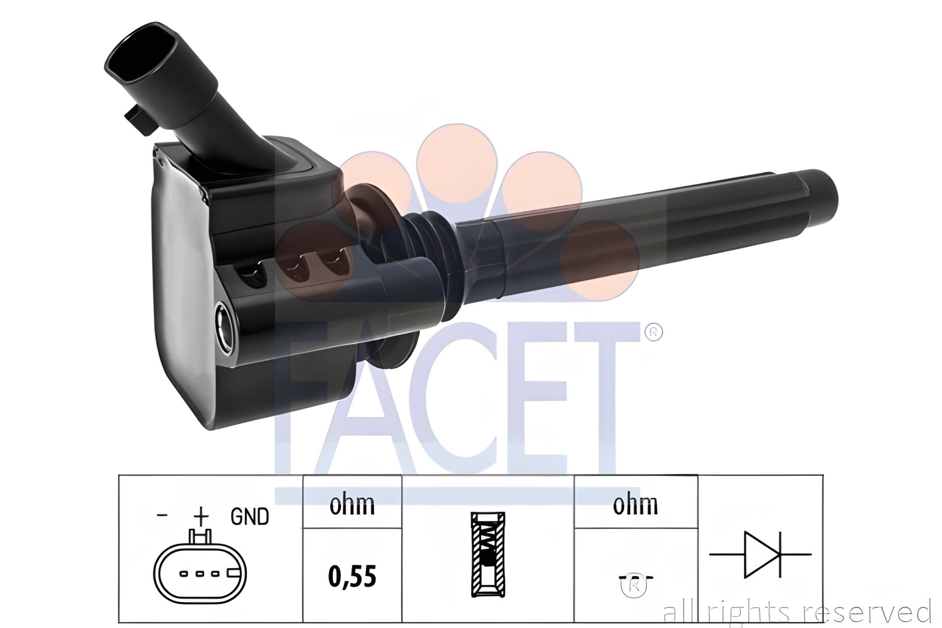 Котушка запалювання FIAT TIPO, JEEP RENEGADE, FIAT 500X, FACET (96542) Котушка запалювання FIAT TIPO, JEEP RENEGADE, FIAT 500X, FACET (96542)