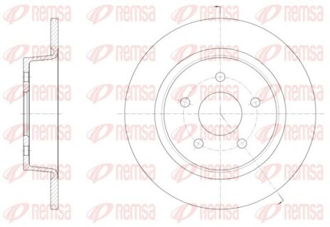 Диск тормозной FORD TRANSIT, FORD TOURNEO, FORD KUGA, REMSA (6145900)