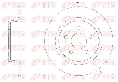 Диск тормозной для FORD TRANSIT, FORD TOURNEO, FORD KUGA, REMSA (6145900)