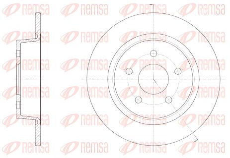 Гальмівний диск для FORD TRANSIT, FORD TOURNEO, FORD KUGA, REMSA (6145900)