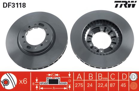Гальмівний диск HEIJINGANG CHANGFENG, L200 MITSUBISHI, PAJERO MITSUBISHI, TRW (DF3118) Гальмівний диск HEIJINGANG CHANGFENG, L200 MITSUBISHI, PAJERO MITSUBISHI, TRW (DF3118)