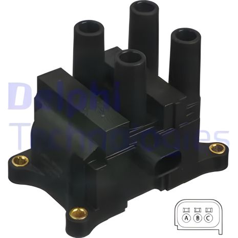 Запалювання котушка VOLVO V50, FORD GRAND, FORD C-MAX, DELPHI (GN1044912B1) Запалювання котушка VOLVO V50, FORD GRAND, FORD C-MAX, DELPHI (GN1044912B1)
