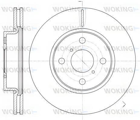 Гальмівний диск DAIHATSU CHARADE, TOYOTA YARIS, WOKING (D6116910)