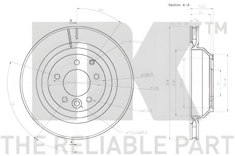 Тормозной диск для AUDI Q7 и VW TOUAREG/PORSCHE CAYENNE, NK (3147138) Тормозной диск для AUDI Q7 и VW TOUAREG/PORSCHE CAYENNE, NK (3147138)