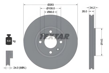 Диск тормозной PEUGEOT 5008, CITROËN C4, CITROËN BERLINGO, TEXTAR (92111603) Диск тормозной PEUGEOT 5008, CITROËN C4, CITROËN BERLINGO, TEXTAR (92111603)
