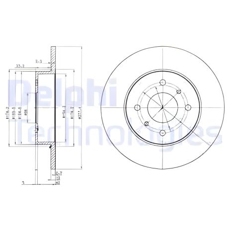 Тормозной диск NISSAN PRIMERA, DELPHI (BG3764)