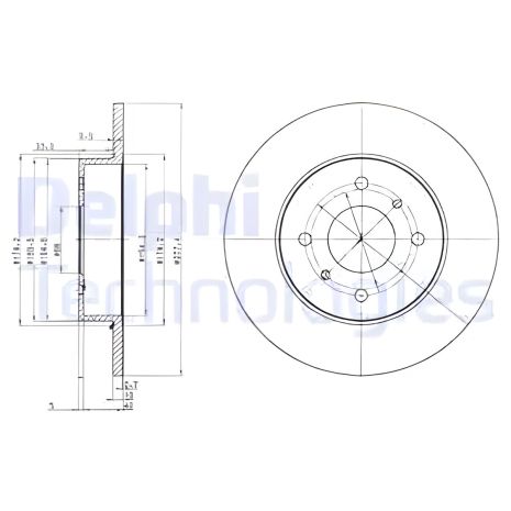 Диск гальмівний для NISSAN PRIMERA від DELPHI (BG3764)