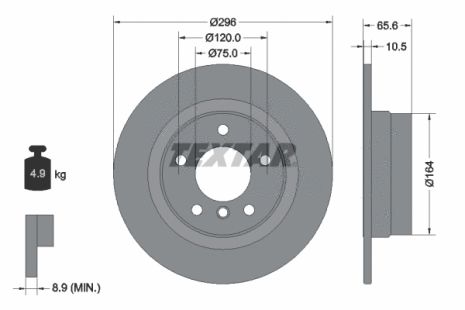 Диск гальмівний BMW 1, BMW 3, TEXTAR (92133103)