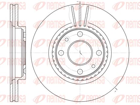 Тормозной диск LADA LARGUS/NISSAN KUBISTAR, REMSA (614410)