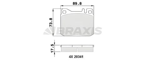 Тормозные колодки комплект для VW LT, BRAXIS (AA0362)
