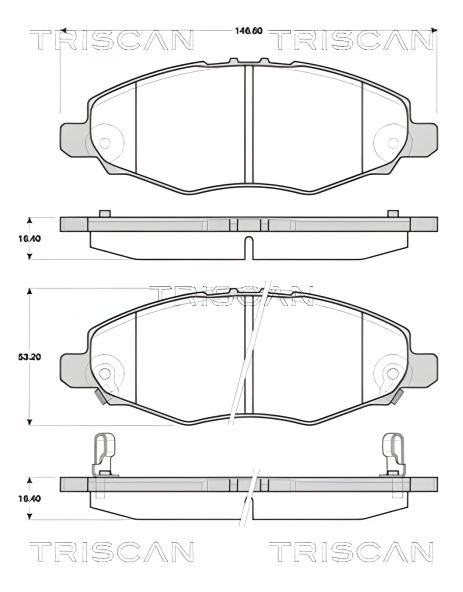 Комплект колодок гальмівних для TOYOTA HILUX, TRISCAN (811013067) Комплект колодок гальмівних для TOYOTA HILUX, TRISCAN (811013067)