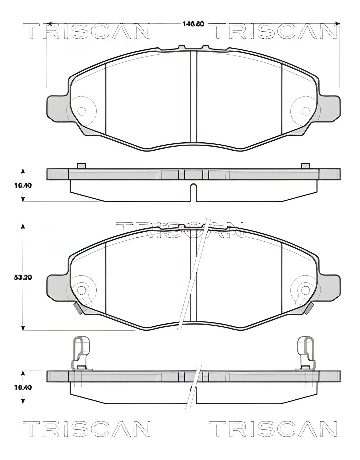 Комплект колодок гальмівних для TOYOTA HILUX, TRISCAN (811013067) Комплект колодок гальмівних для TOYOTA HILUX, TRISCAN (811013067)