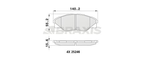 Комплект тормозных колодок для TOYOTA HILUX, BRAXIS (AA0457)
