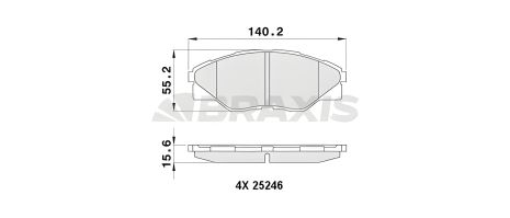 Комплект тормозных колодок для TOYOTA HILUX, BRAXIS (AA0457)