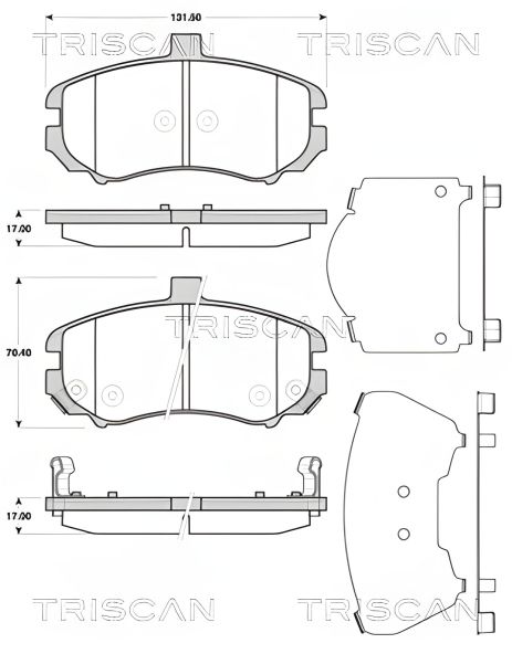 Комплект гальмівних колодок HYUNDAI ELANTRA, TRISCAN (811043034) Комплект гальмівних колодок HYUNDAI ELANTRA, TRISCAN (811043034)
