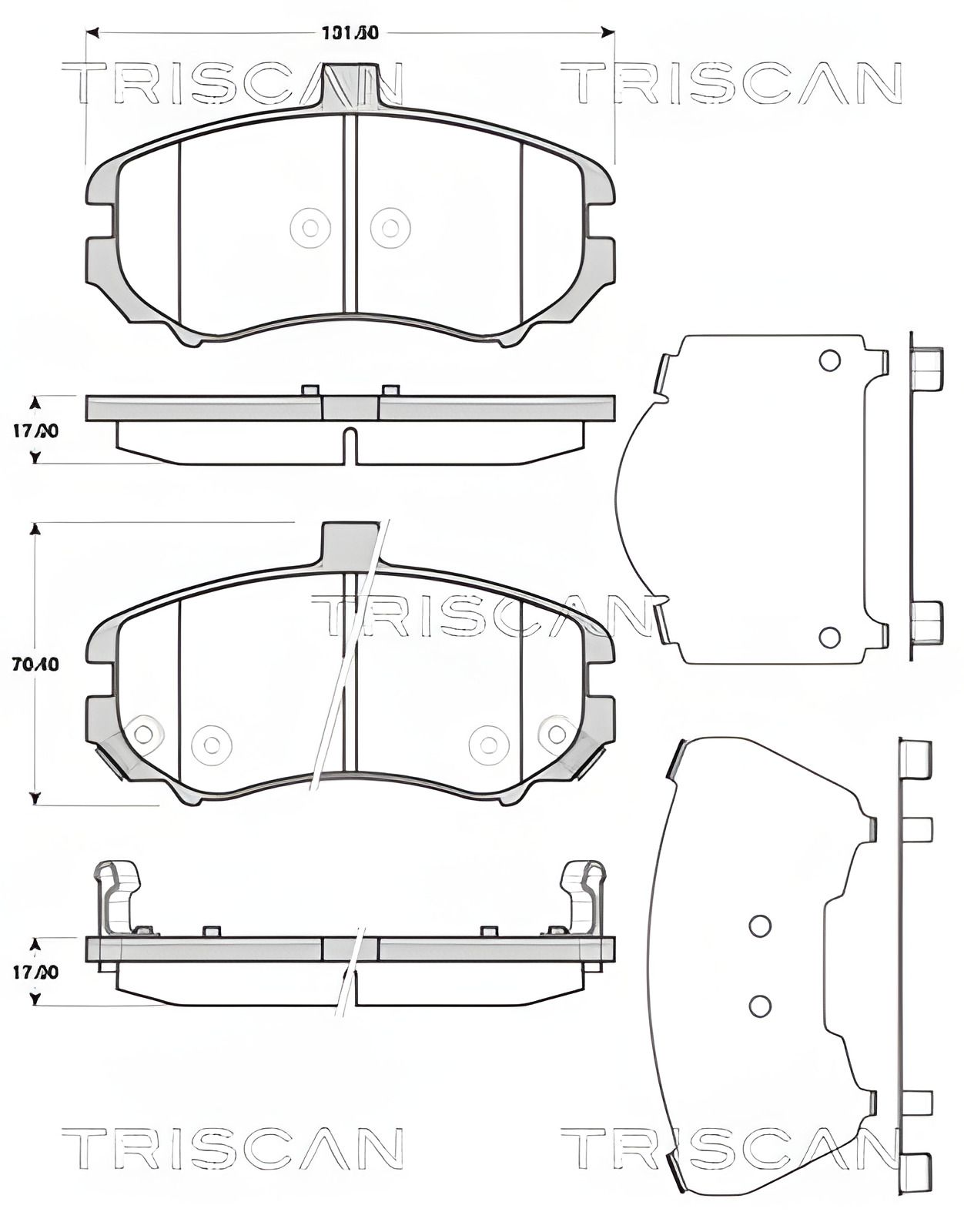 Комплект тормозных колодок HYUNDAI ELANTRA, TRISCAN (811043034) Комплект тормозных колодок HYUNDAI ELANTRA, TRISCAN (811043034)