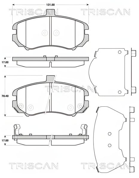 Комплект гальмівних колодок для HYUNDAI ELANTRA, TRISCAN (811043034) Комплект гальмівних колодок для HYUNDAI ELANTRA, TRISCAN (811043034)