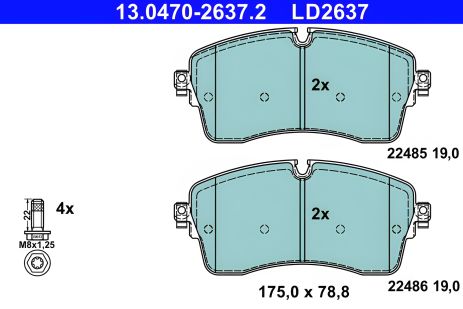 Комплект тормозных колодок LAND ROVER, ATE (13047026372) Комплект тормозных колодок LAND ROVER, ATE (13047026372)
